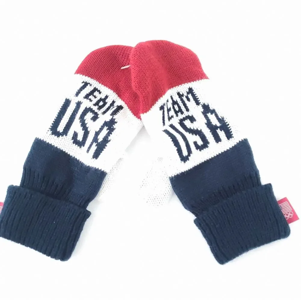 Team USA Olympic Mittens Gloves One Size Adult Red White Blue